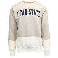 Utah State Embroidered Patch Colorblock Crew Sweatshirt
